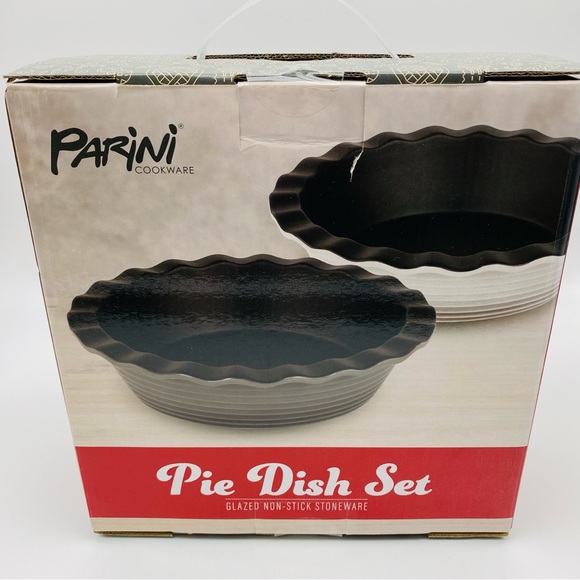 Parini Kitchen Parini 9 Pie Dish Set Of 2 Glazed Nonstick Stoneware